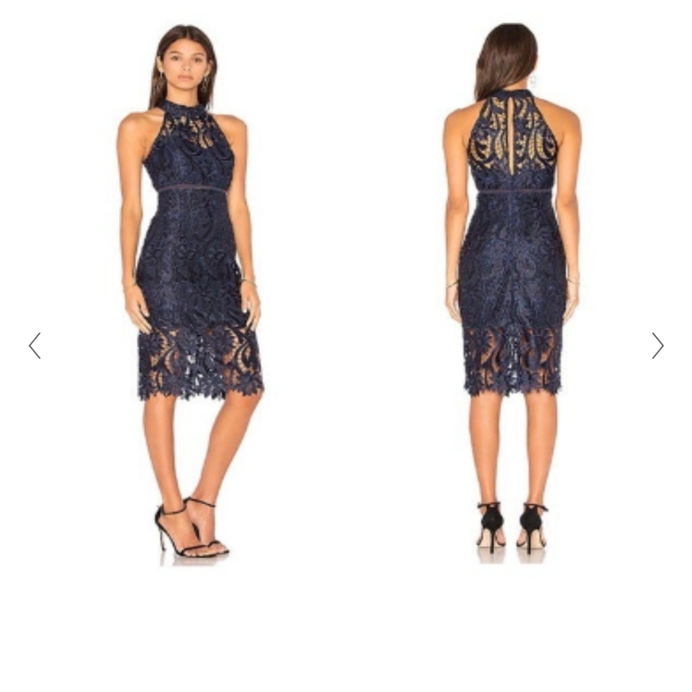 Bardot Isa Lace Dress - Navy size 6